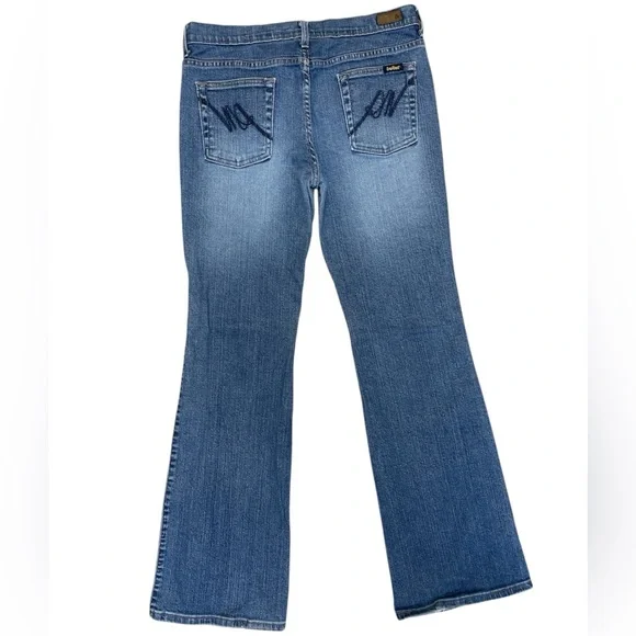 Classic Y2K Women's Low Rise Slim Flare Jeans 98% Cotton Denim 32 x 31 - Picture 3 of 16